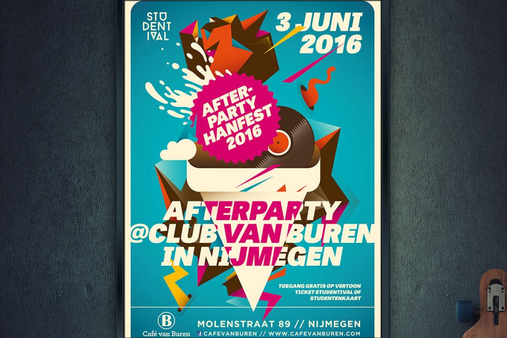 Afterparty HAN Poster ontwerp Studio Dorus Reclamebureau Nijmegen